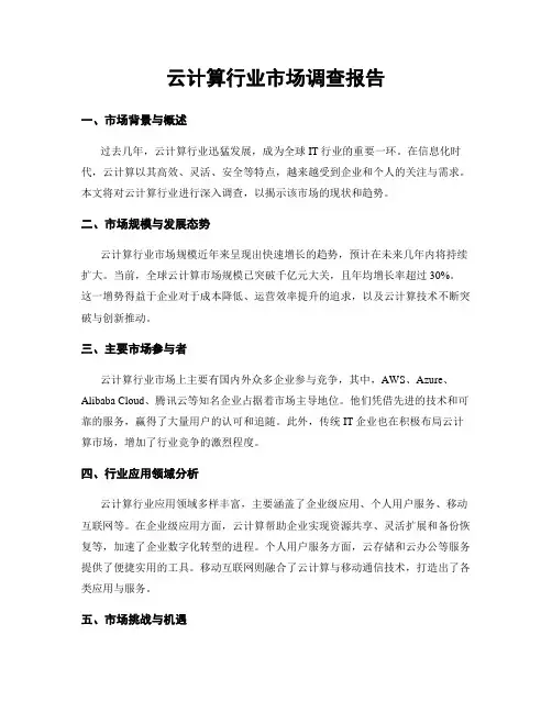 云计算行业市场调查报告