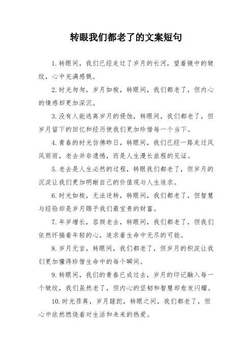 转眼我们都老了的文案短句