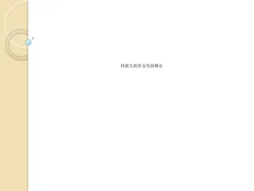村级互助资金发展概论
