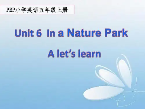 PEP人教版小学英语五年级上册《Unit 6 In a nature park》课件