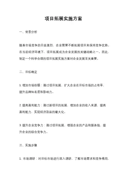项目拓展实施方案
