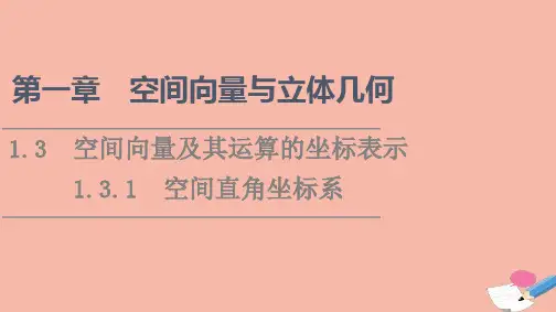高中数学空间向量与立体几何1.31.3.1空间直角坐标系课件