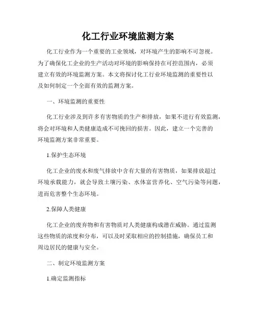化工行业环境监测方案