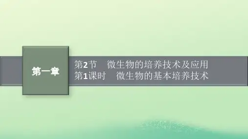高中生物第1章发酵工程第2节微生物的培养技术及应用第1课时微生物的基本培养技术新人教版选择性必修3