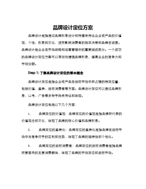 品牌设计定位方案