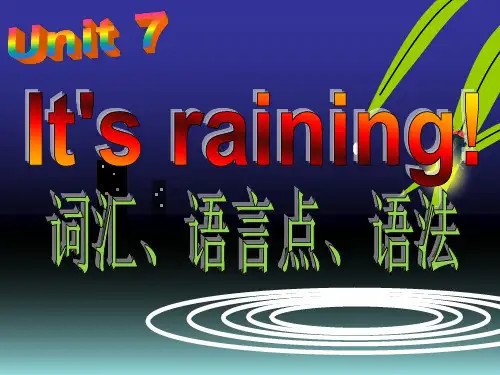 Unit7 It's raining! 单元复习 课件-2021-2022学年人教版英语七年级下册