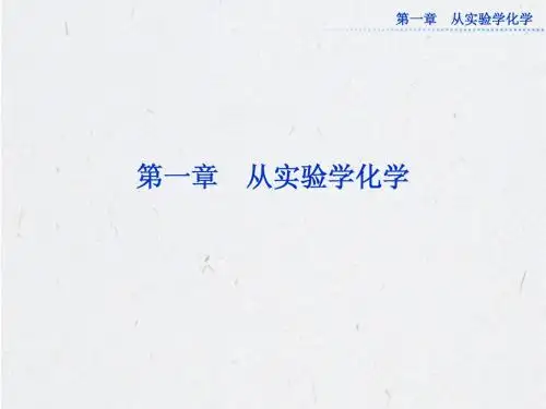 人教版化学必修1课件：第一章 第一节 第1课时