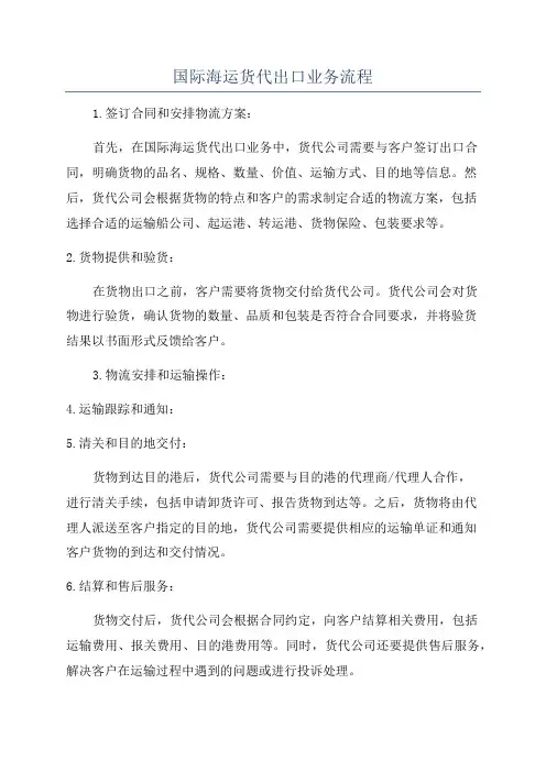 国际海运货代出口业务流程