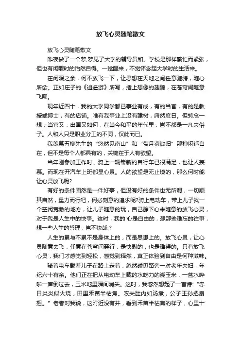 放飞心灵随笔散文