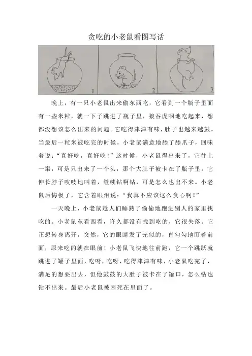 贪吃的小老鼠看图写话二年级