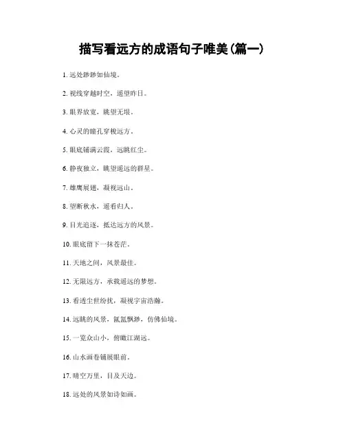 描写看远方的成语句子唯美(精选2篇)