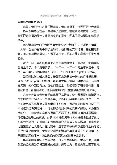关于点面结合的作文（精选20篇）