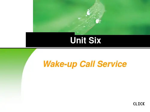 酒店英语实训unit 6 Wake-up Call Service-精品文档