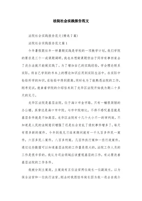 法院社会实践报告范文