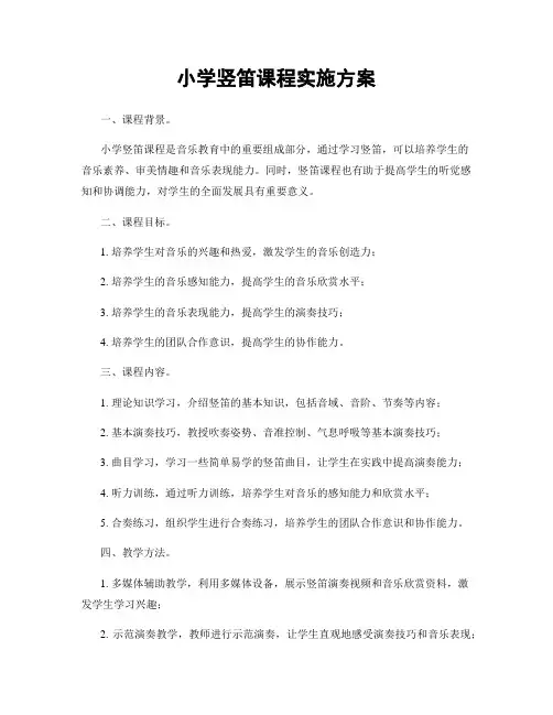 小学竖笛课程实施方案