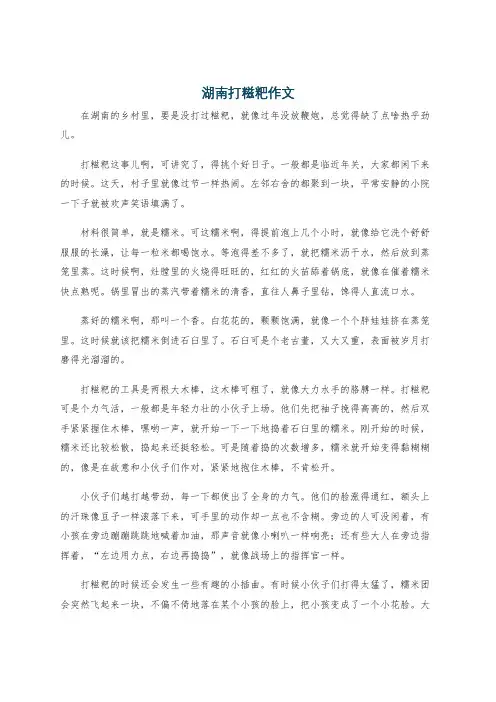 湖南打糍粑作文