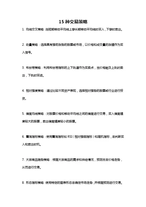 15种交易策略