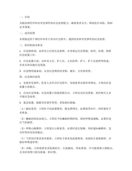 神经外科应急处置预案