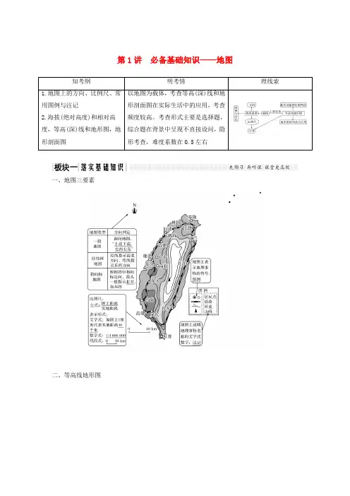 2019版高考地理复习自然地理第一单元从宇宙看地球第1讲必备基础知识__地图学案鲁教版
