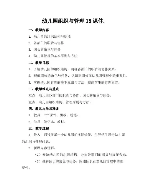 幼儿园组织与管理18课件.