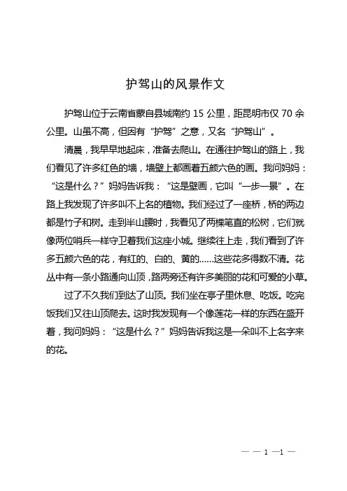护驾山的风景作文