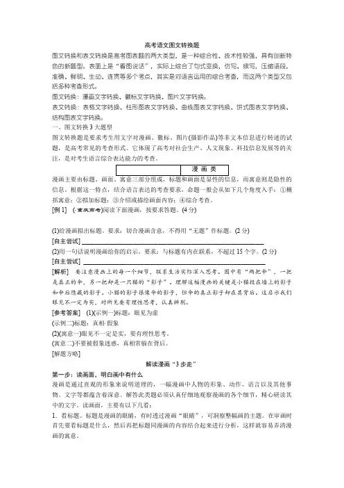 高考语文图文转换题+图文转换专项练习含答案