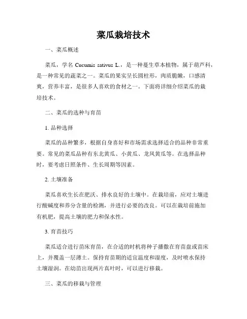 菜瓜栽培技术