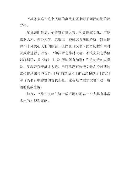 雄才大略的典故
