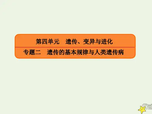 2020年高考生物二轮复习第四单元遗传、变异与进化专题二遗传的基本规律与人类遗传病课件
