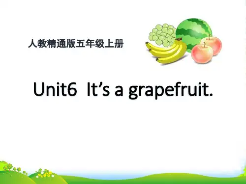 人教精通版英语五上Unit 6《It’s a grapefruit》(Lesson 33)教学课件