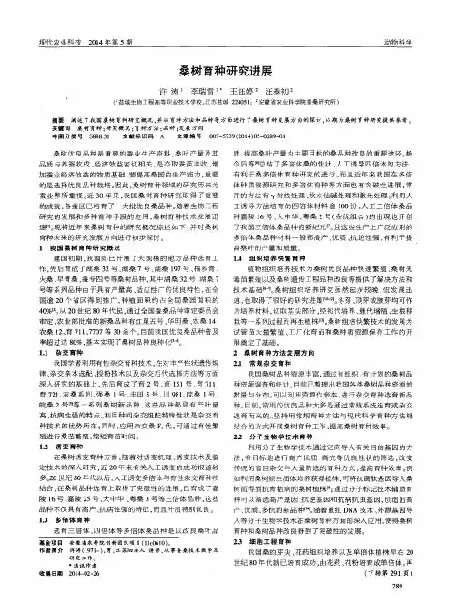 桑树育种研究进展