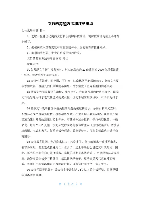 文竹的养殖方法和注意事项