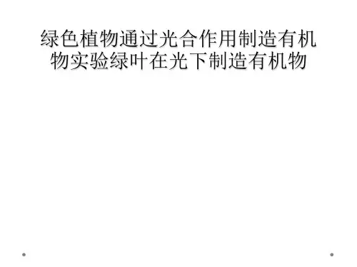 绿色植物通过光合作用制造有机物实验绿叶在光下制造有机物