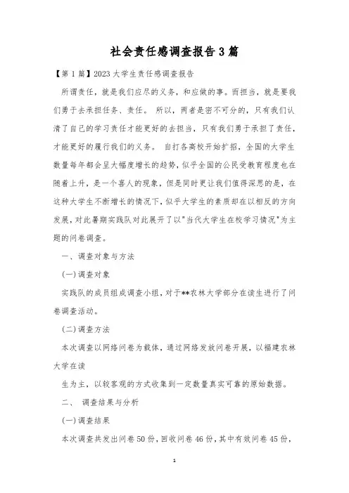 社会责任感调查报告3篇