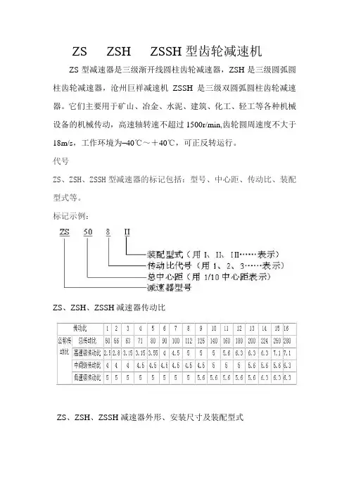 ZS   ZSH   ZSSH型齿轮减速机