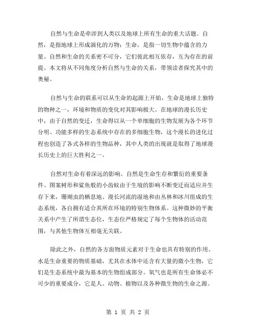 自然与生命作文范文