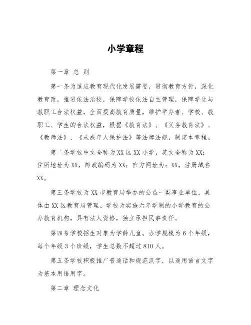 2022年最新小学章程
