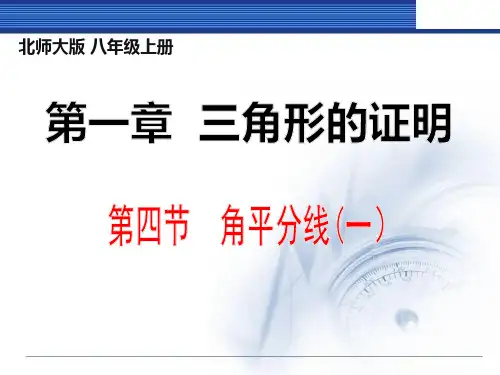 北师大初二数学8年级下册 第1章(三角形的证明)1.4.1角平分线 课件(18张)