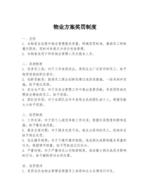 物业方案奖罚制度
