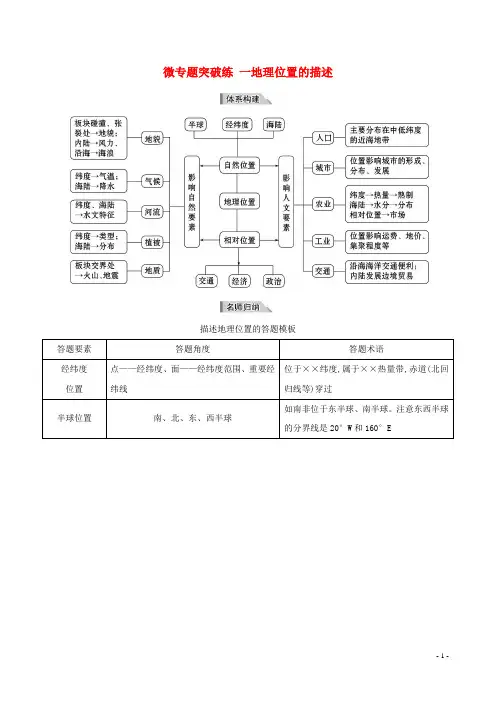 (新课标)2017届高考地理二轮专题复习微专题突破练一地理位置的描述资料