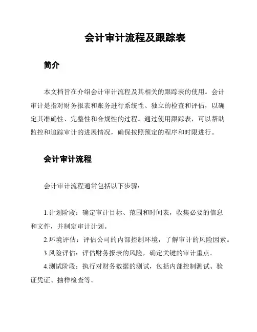 会计审计流程及跟踪表