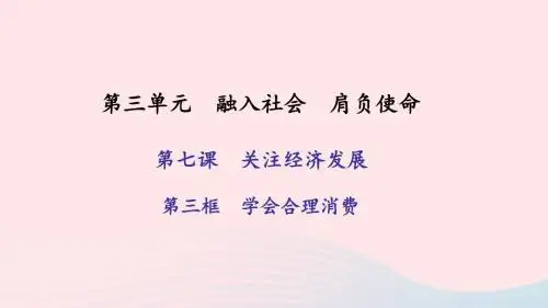 九年级政治全册 第三单元 融入社会 肩负使命 第七课 