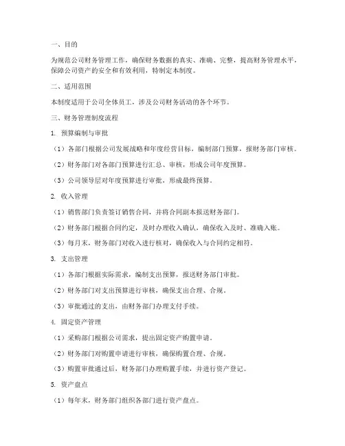 公司财务管理制度流程
