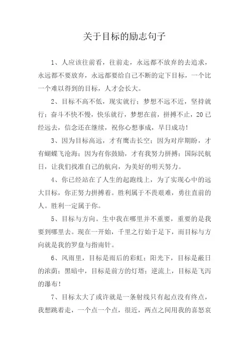 关于目标的励志句子