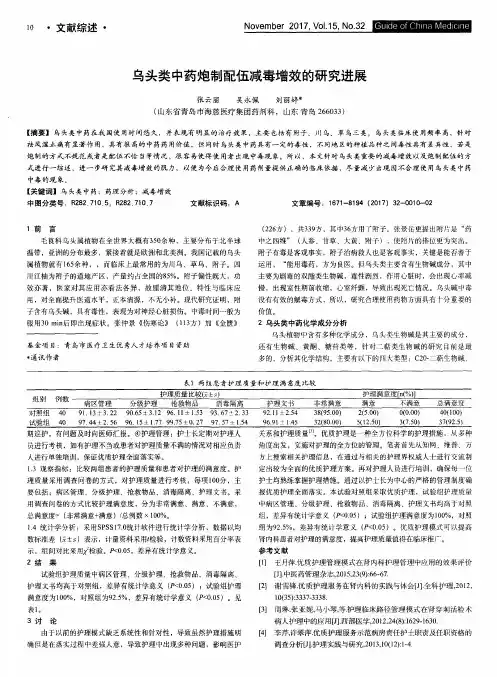 乌头类中药炮制配伍减毒增效的研究进展