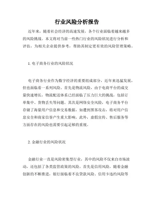 行业风险分析报告