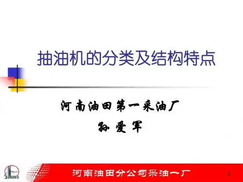 抽油机的分类及结构特点PPT幻灯片课件