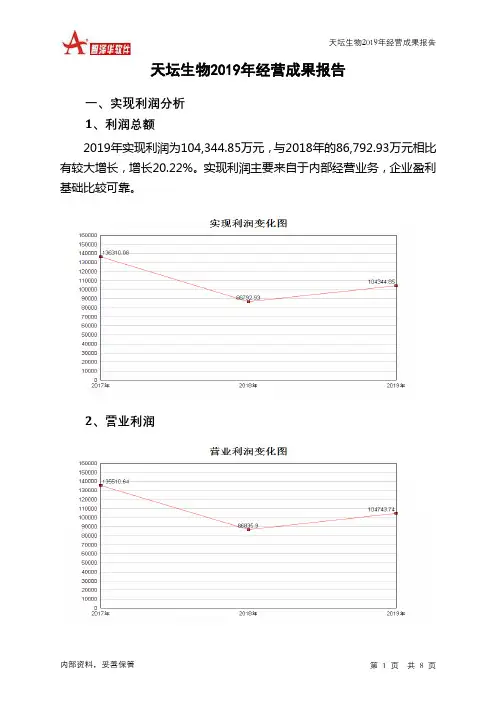 天坛生物2019年经营成果报告