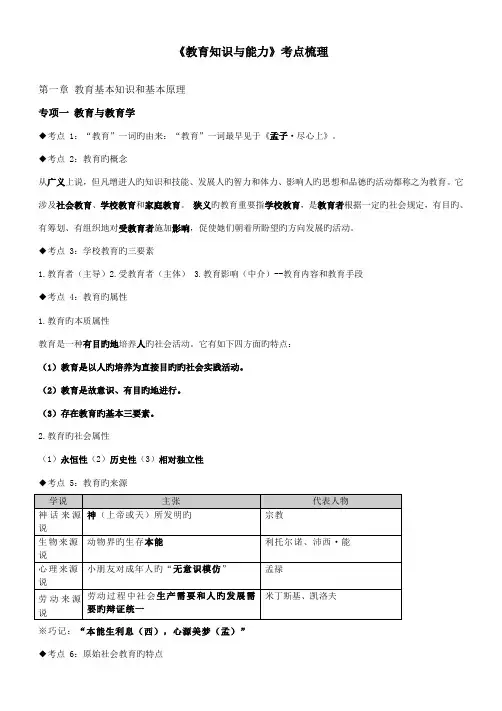 2022年教师招聘考试—教育学心理学知识点整理通用版