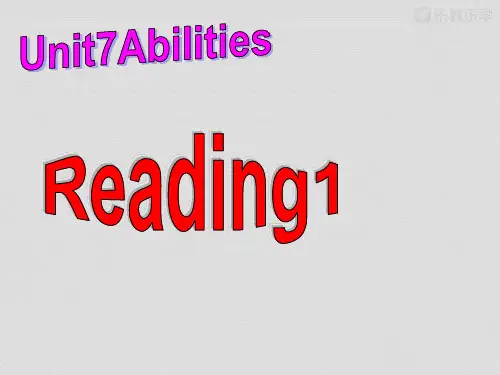牛津译林版七年级英语上册课件：Unit7Reading1